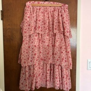 Rachel Parcell pink tiered skirt